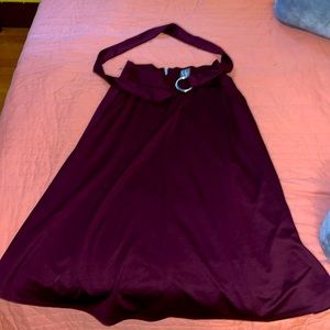 High waisted long skirt with belt